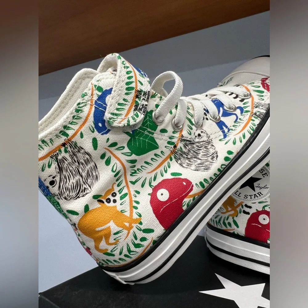 CONVERSE Chuck Taylor All Star Kids Sloth Jungle High Tops Boys SZ 2 NEW IN BOX